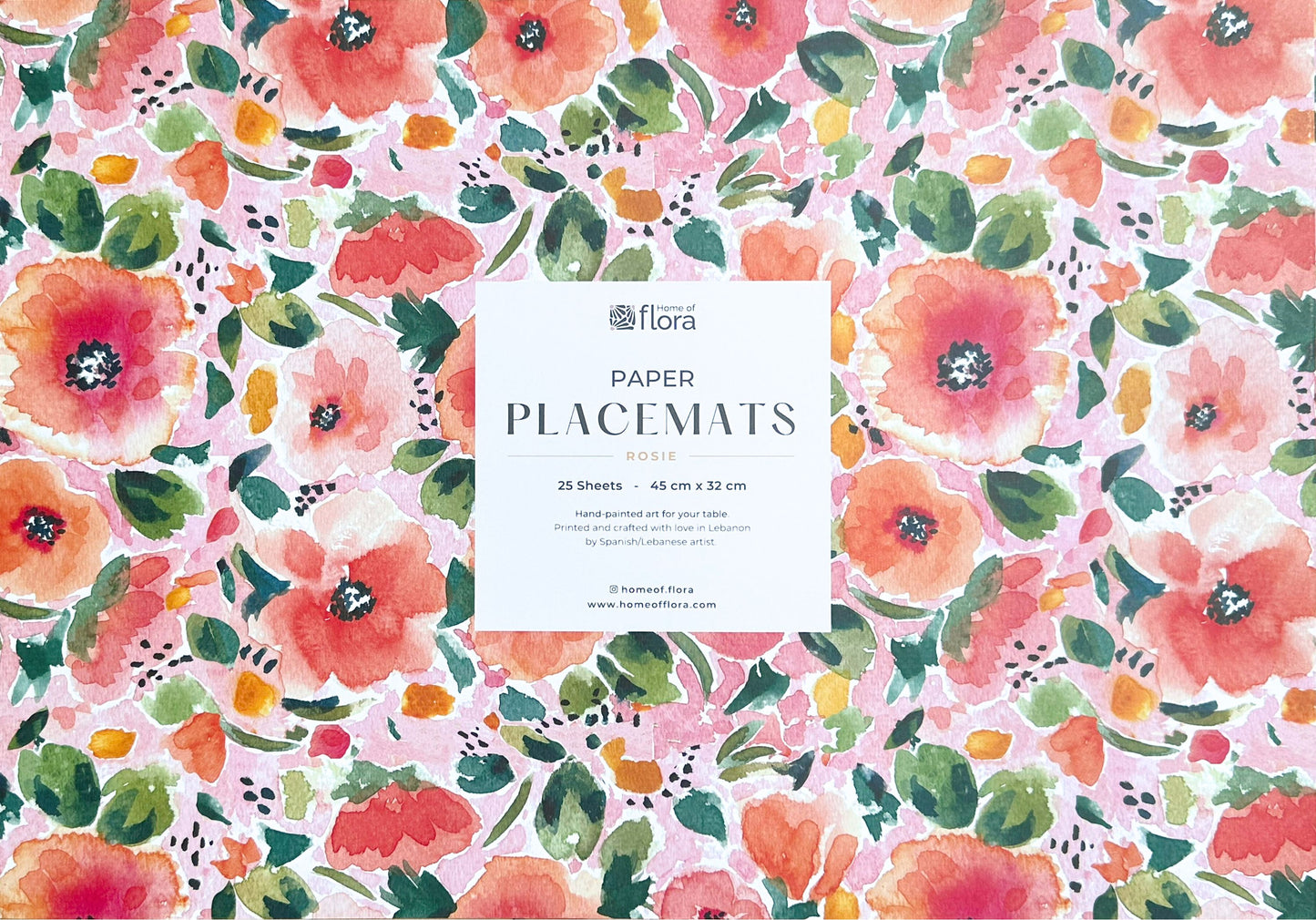 Disposable paper placemats with floral print for dining tables, parties, and outdoor gatherings