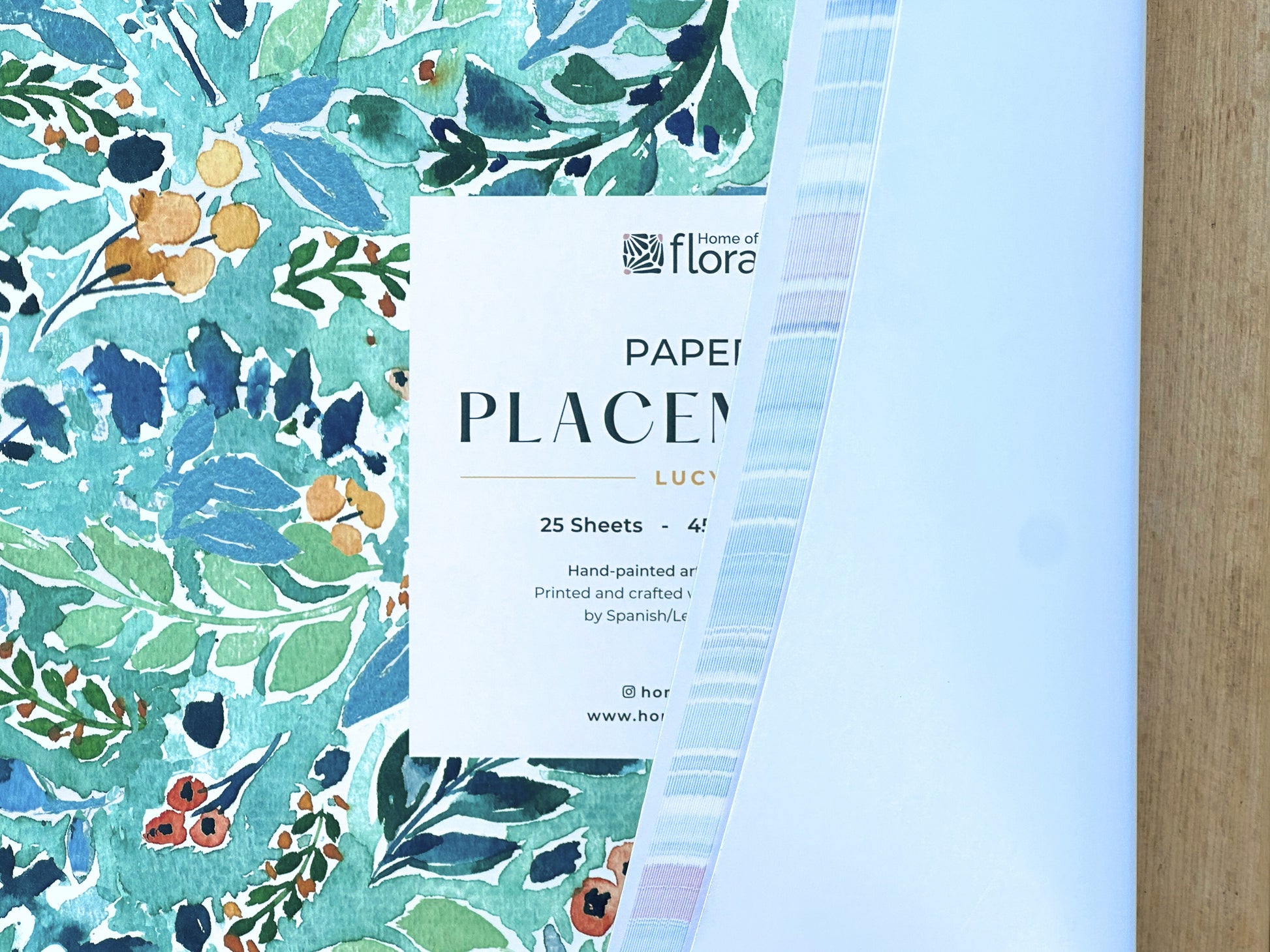 Disposable paper placemats with floral print for dining tables, parties, and outdoor gatherings